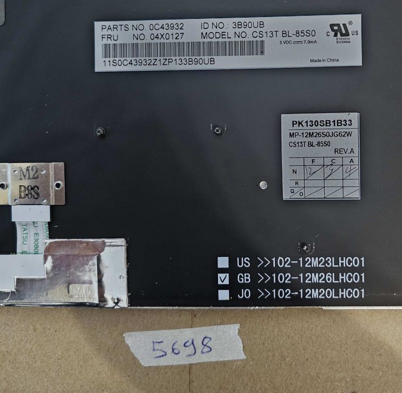 Pojedinačna tipka tipkovnice za Lenovo ThinkPad L460 FRU 04X0127 - Slika 3