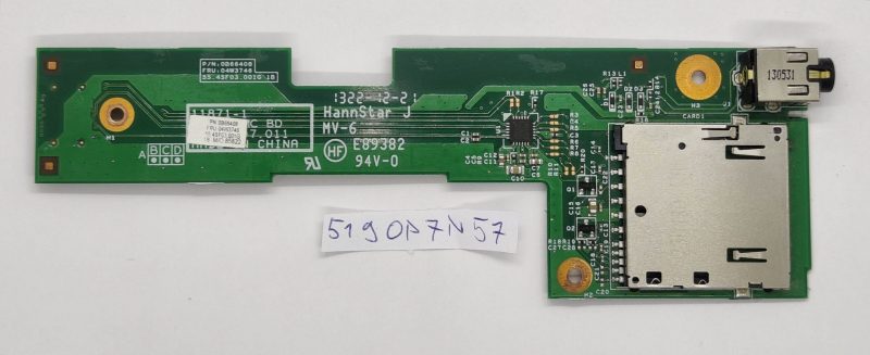 Audio ploča čitača kartica Lenovo ThinkPad L530 SC - 04W3746 - originalna zamjena