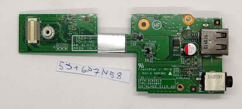 Lenovo ThinkPad L540 USB audio ploča 04X4865 - originalni zamjenski dio