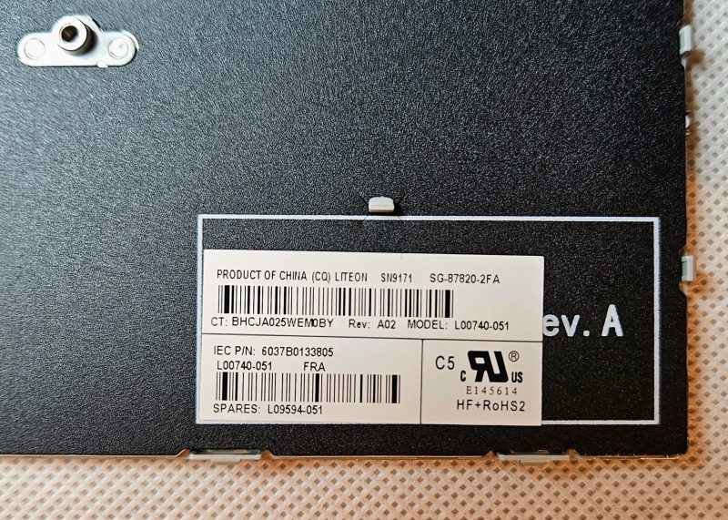 NOVA francuska tipkovnica AZERTY za HP ProBook 650 G4 / 650 G5 / 655 G4 / 655 G5 L09594-051 - bez pozadinskog osvjetljenja - Slika 2