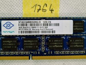 4 GB RAM-a za prijenosno računalo Nanya PC3-12800S DDR3 NT4GC64B8HG0NS-DI 2Rx8 memorija