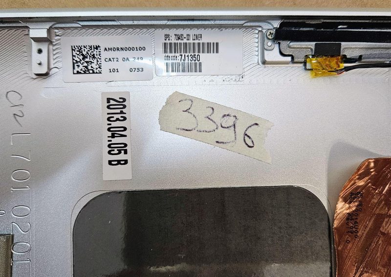 OEM HP Ellipted 900 G1 LCD gornji stražnji poklopac 709450-001 srebrna - originalna zamjena - Slika 2
