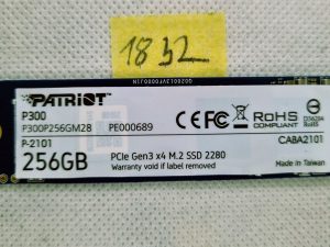 PATRIOT P300P256GM28 256 GB NVMe SSD M.2 2280 PCIe 3.0x4 3D NAND - pohrana velike brzine!