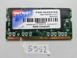 Patriot 1GB DDR 333 PC2700 RAM za prijenosno računalo – 200-pinski SO-DIMM – testirani memorijski dio