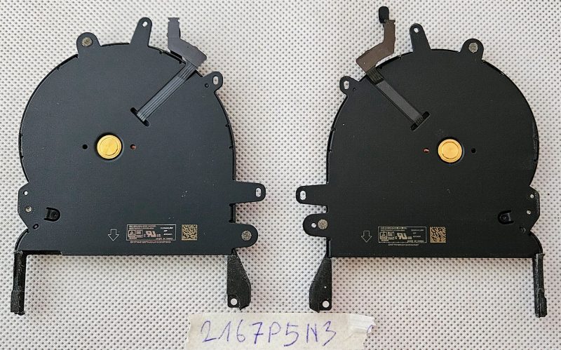 Apple MacBook Pro 13" A1708 krajem 2016., sredinom 2017., A2159 2019. CPU ventilatori za hlađenje