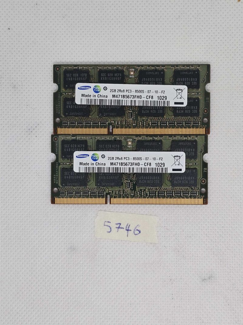 2 x Samsung 2GB 2Rx8 PC3-8500S DDR3 1066MHz prijenosno računalo RAM SODIMM memorijski modul