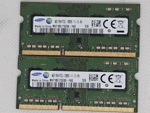 VELIKO 2 x Samsung 4GB 1Rx8 PC3L-12800S RAM za prijenosno računalo | DDR3L 1600MHz SODIMM memorijski modul