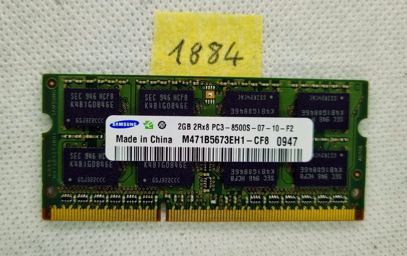 Samsung 2x2GB PC3-8500S DDR3 1066MHz 204-pinska M471B5673EH1-CF memorija