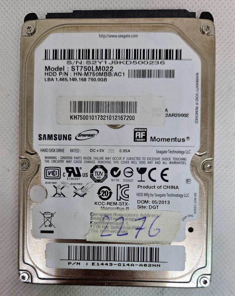 Tvrdi disk za prijenosno računalo Samsung SpinPoint M8 ST750LM022 750 GB 2,5" SATA II - pohrana velikog kapaciteta