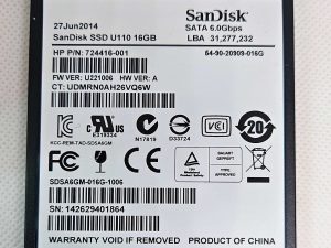 Sandisk SSD U110 16 GB za HP - P/N 724416-001 - originalna zamjena