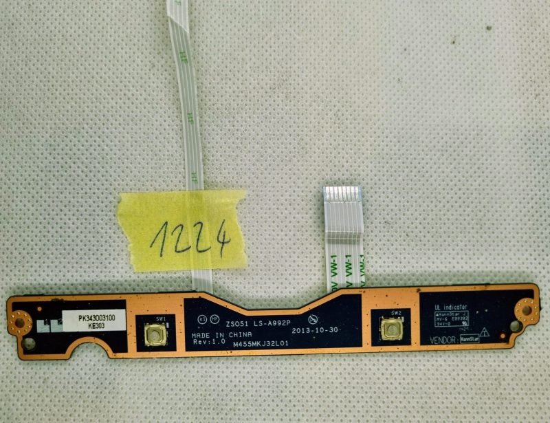 Ploča s gumbima TouchPada HP 15-R006nl s mišem s ravnim gumbom kartice ZSO51 LS-A992P