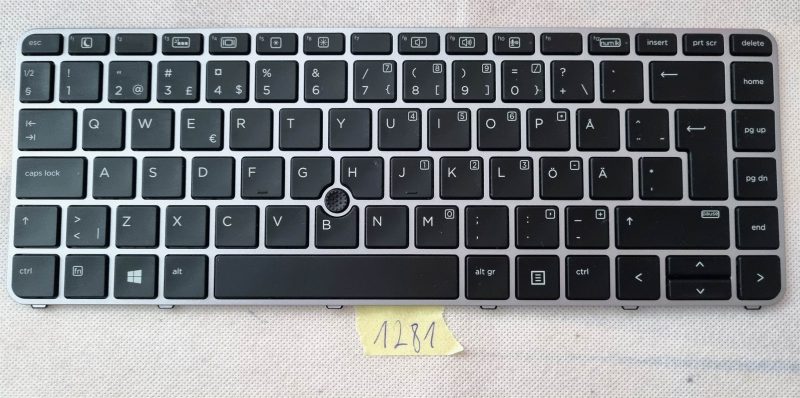 Tipkovnica s okvirom, pozadinskim osvjetljenjem kompatibilna s HP pn 836308-031 836307-031 - SWE/FIN