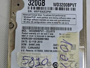 WD3200BBPVT 320GB tvrdi disk za prijenosno računalo HDD 2,5" SATA testirano 100% OK - dijelovi za prijenosno računalo