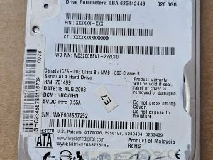 Western Digital WD Scorpio WD3200BEKT 320GB 2,5" tvrdi disk za prijenosno računalo - originalni OEM