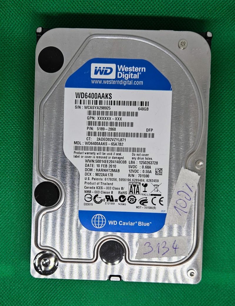 Western Digital WD6400AAKS-65Z7B0 640GB 3.5 tvrdi disk za stolna računala SATA - originalni OEM dijelovi za prijenosna računala