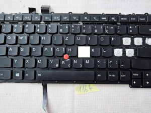 Pojedinačno - jedna tipka i šarka za tipkovnicu Lenovo ThinkPad Carbon X1 Gen 3 US SM20G18605 MQ6-US (pozadinsko osvjetljenje)