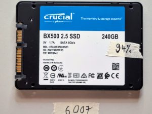 Crucial BX500 240GB SSD CT240BX500SSD1 – dijelovi prijenosnog računala, 94% testirano na ispravnost