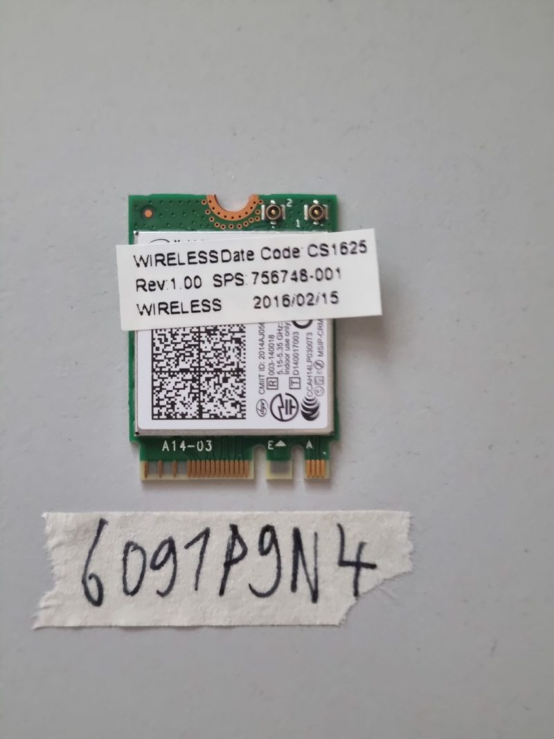 HP 756748-001 Intel Wireless-N 7265NGW M.2 NGFF WiFi Bluetooth dio prijenosnog računala