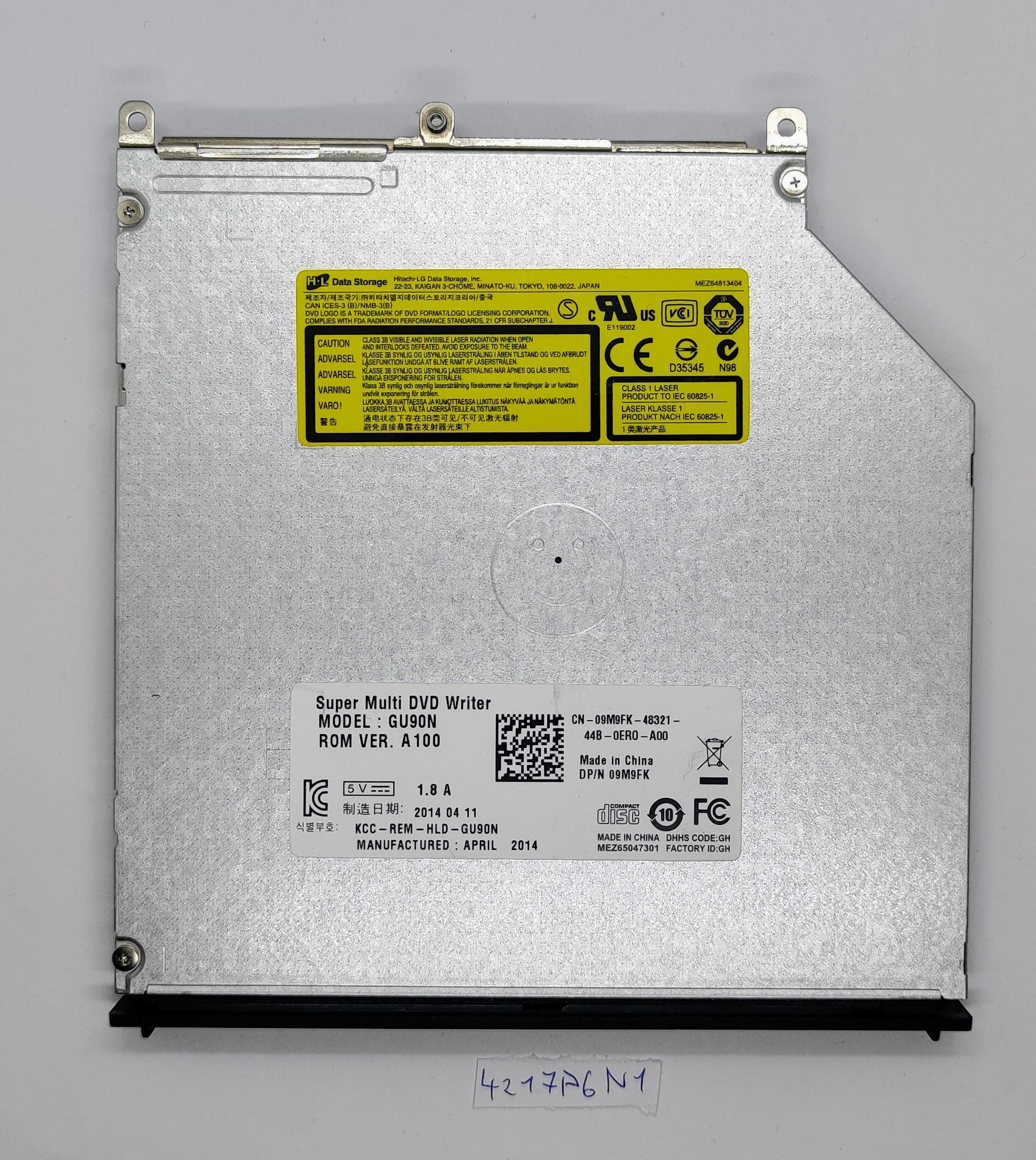 09M9FK 9M9FK GU90N Dell Latitude Inspiron XPS Precision CD DVD-író meghajtó M4800 laptophoz