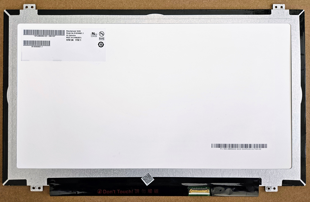 14" FHD IPS matt LCD képernyő NV140FHM-N4A N62 konzolokkal, eDp, új 30 tűs