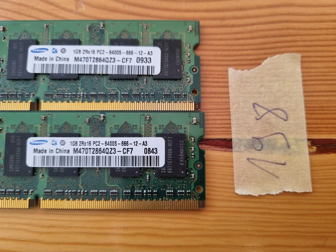 Samsung 1GB 2rx16 Pc2-6400s-666-12-a3 laptop RAM memória