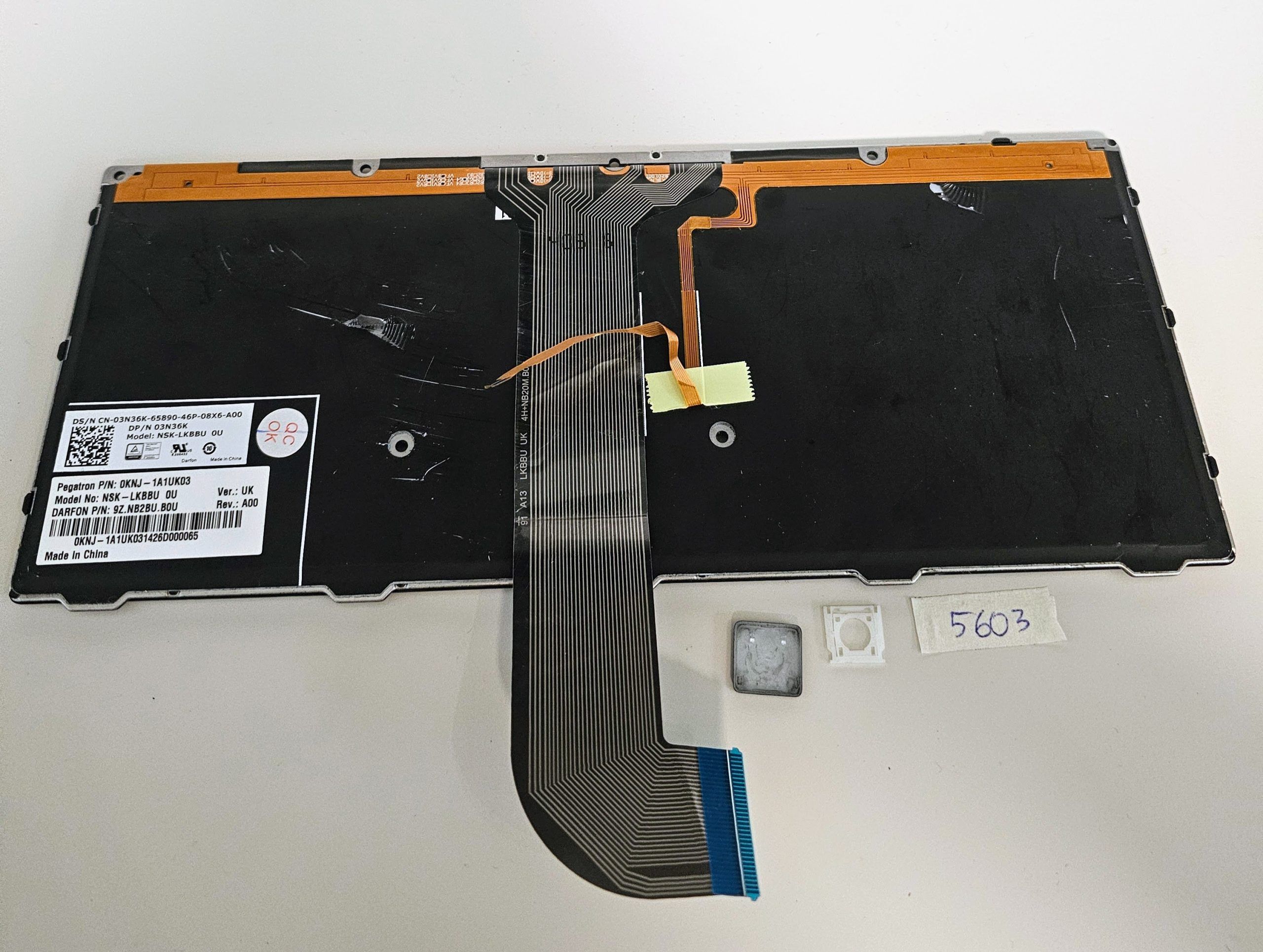 Dell Latitude 5414 háttérvilágítású billentyűzet kulcscsere QWERTY 03N36K - Image 2