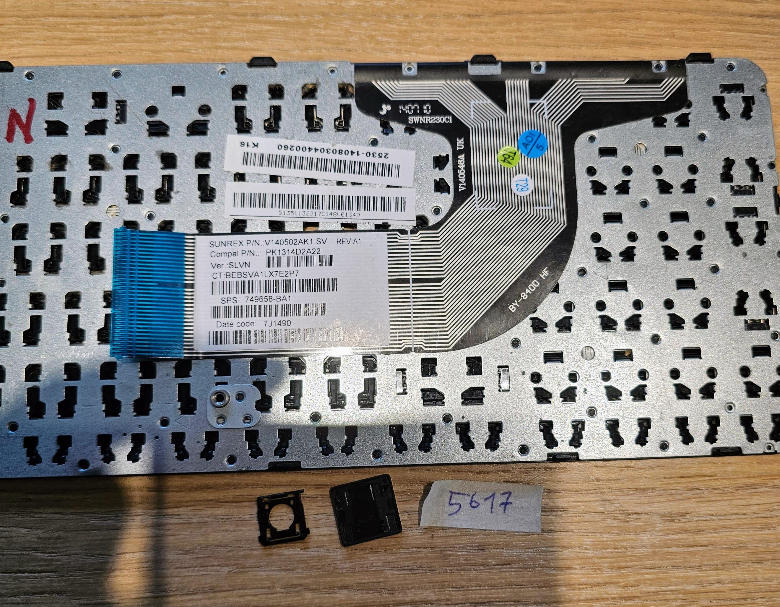 HP 250 G3 255 G3 256 G3 15-r 15t-r100 Compaq 15-h000 15-s000 billentyűzet kulcscsere (PK1314D2A00, PK1314D2A22) - Image 2