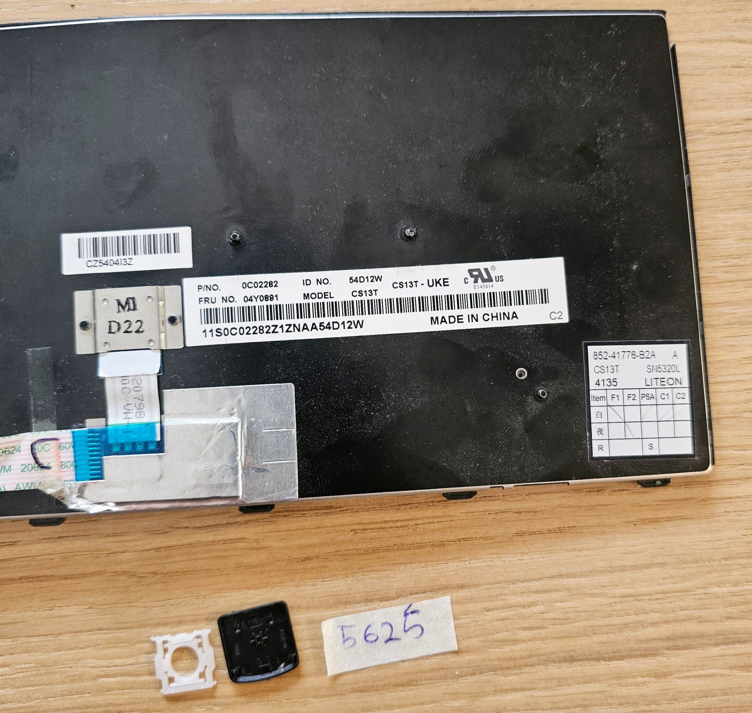 Lenovo ThinkPad T440s billentyűzet kulcscsere – Eredeti (04Y0891, 0C02282) - Image 2