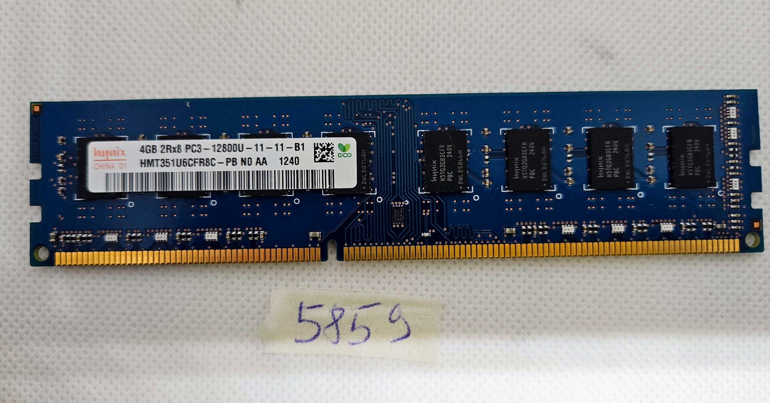 4GB 2Rx8 PC3-12800U 1600MHz DDR3 asztali RAM memória modul