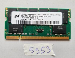 512 MB DDR RAM PC2700S 333 MHz CL2.5 SO-DIMM laptop memória – tesztelt és működik