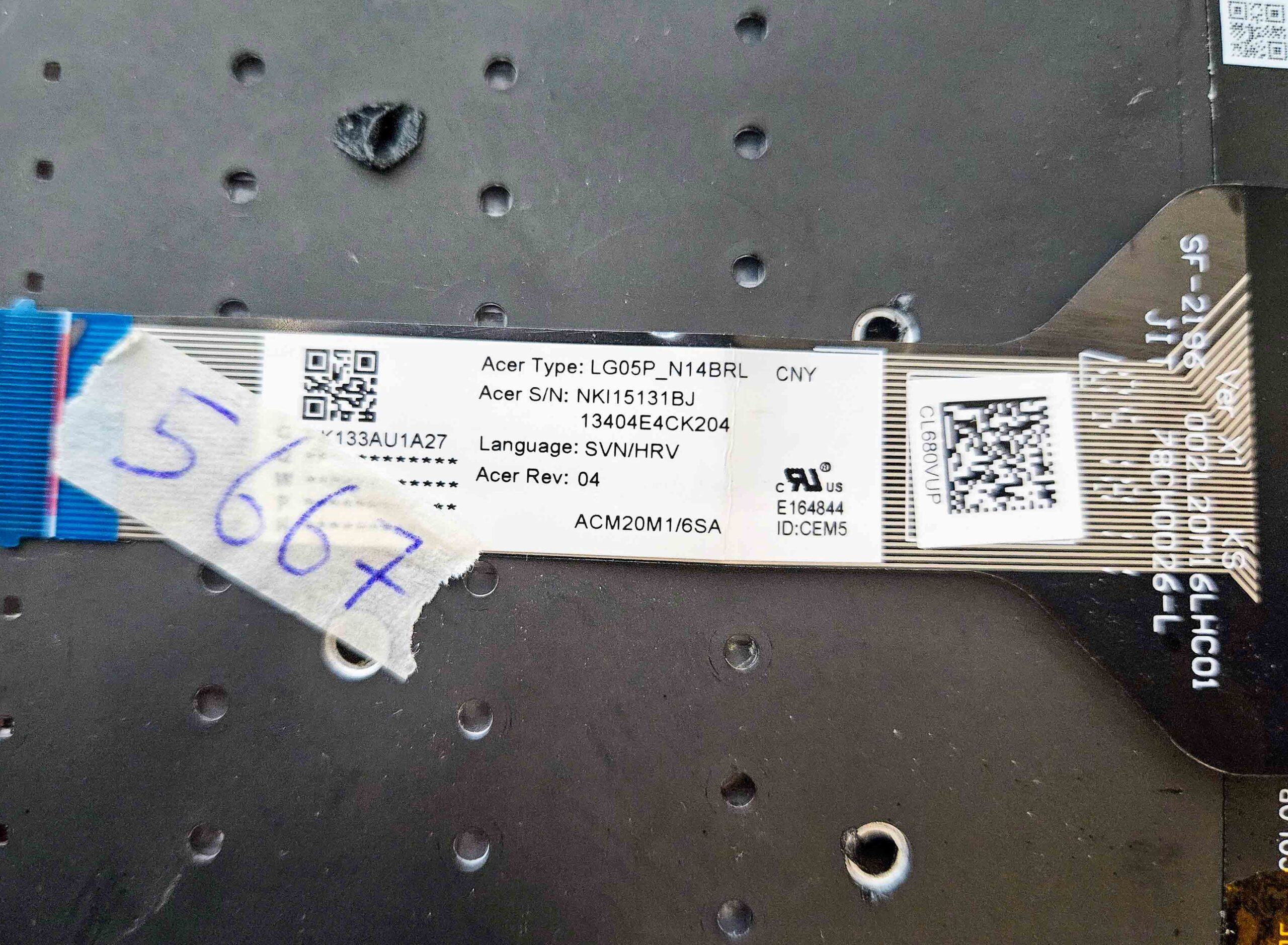 Acer Nitro AN515 AN517 olasz billentyűzet billentyűk LG05P_N14BRL – Laptop alkatrészek - Image 3