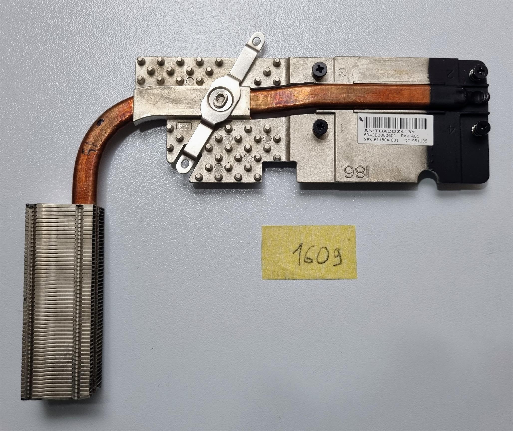 HP 625 notebook hűtő hűtőborda 611804-001