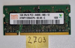HYMP112S64CP6-S6 AB Hynix 1GB DDR2 800MHz PC2-6400 200 tűs, nem ECC SODIMM RAM