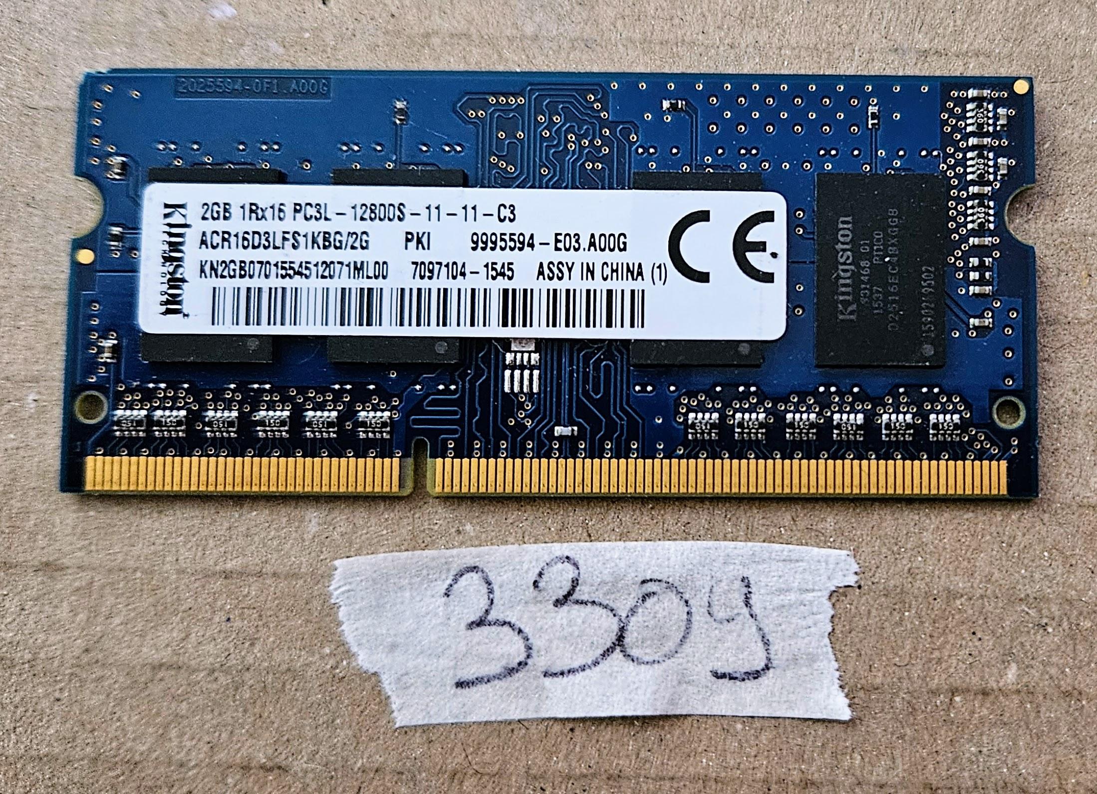 Kingston 2 GB PC3L-12800S laptop RAM ACR16D3LFS1KBG2G 1Rx16 memóriabővítés