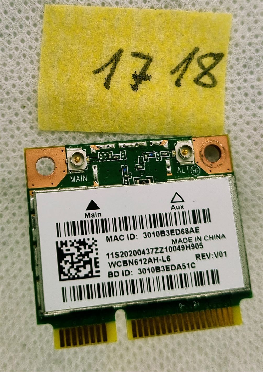 Lenovo Ideapad S510p WLAN kártya Wifi kártya WCBN612AH-L6