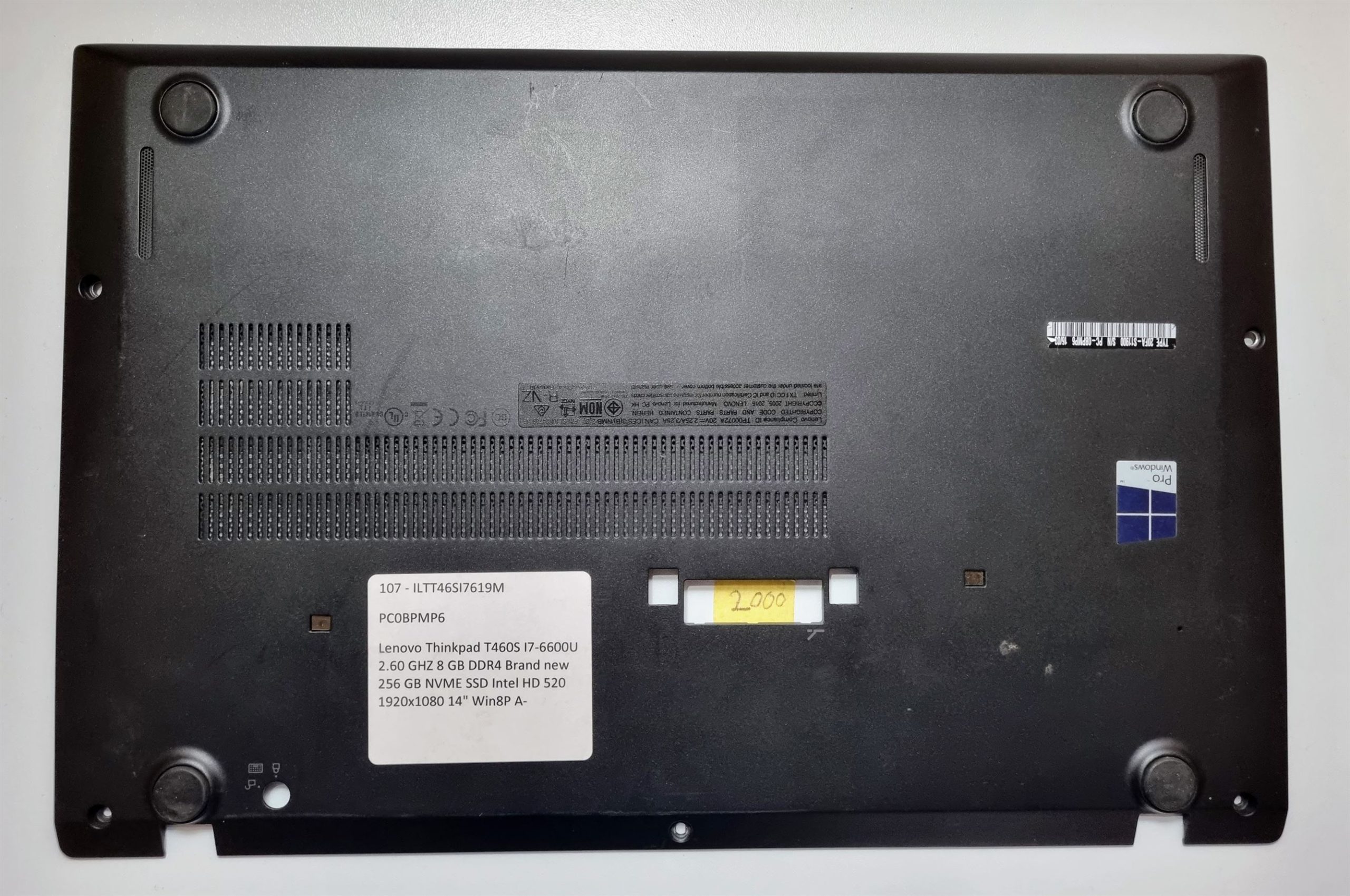 Lenovo THINKPAD T460s Shell alsó ház SM10H22116 – Eredeti cserealkatrész