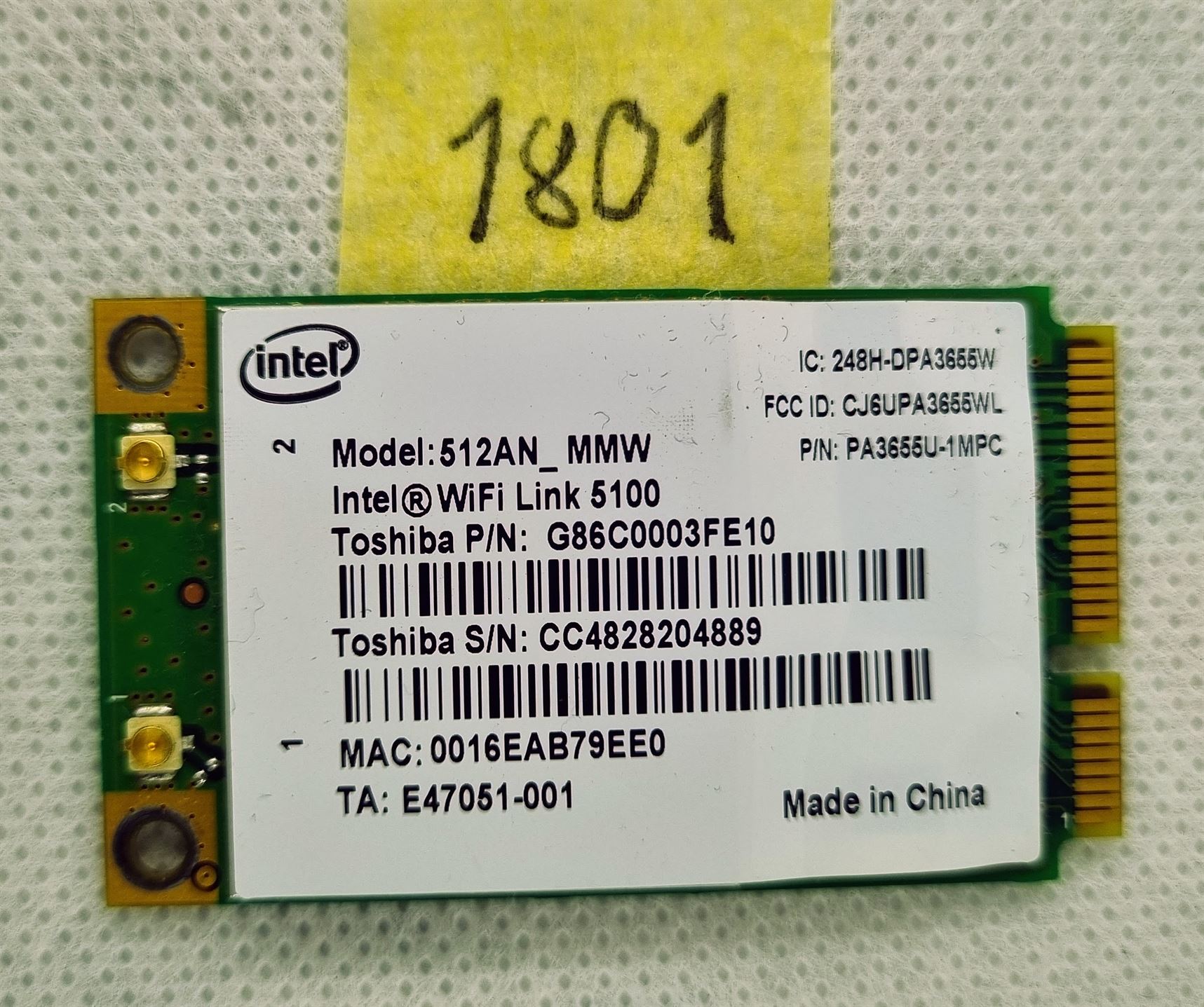 Lenovo THINKPAD X200 Intel 512AN_Mmw Wi-Fi Map D080241003 – Eredeti csere - Image 2