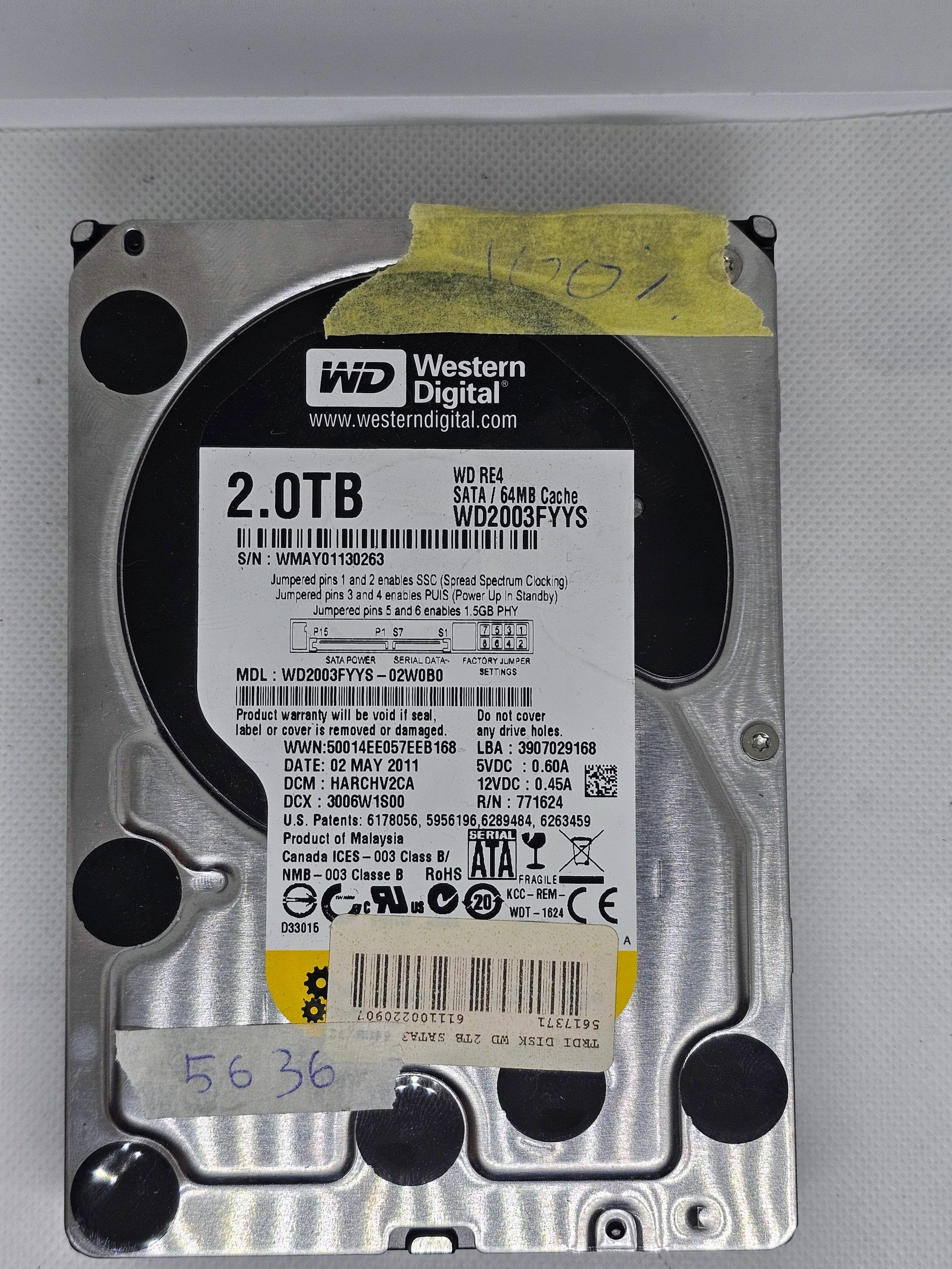 WD2003FYYS 2 TB merevlemez - 100% egészség
