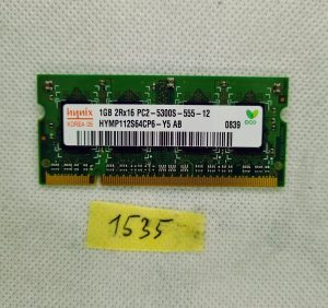 Memoria RAM SO-DIMM per laptop Hynix HYMP112S64CP6-Y5 AB PC2-5300S-555-12 da 1 GB