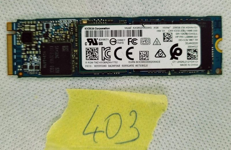 L38666-001 Kioxia KXG60ZNV256G SSD XG6 NVMe PCIe M.2 2280 da 256 GB