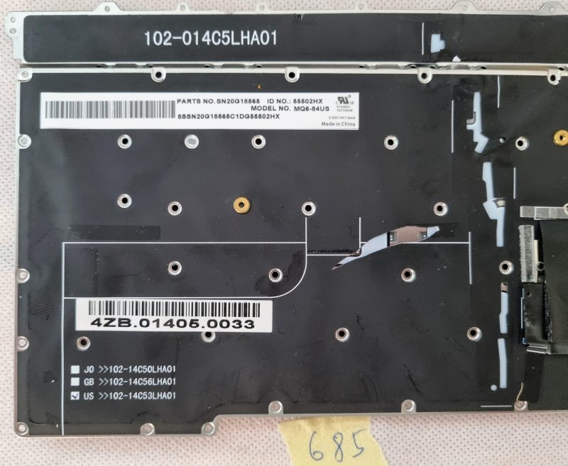 Tastiera Lenovo X1 Carbon 2015 tedesca di terza generazione con retroilluminazione a tasti singoli - immagine 2