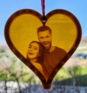 Litofania a forma di cuore personalizzata stampata in 3D - Regalo fotografico personalizzato per l'anniversario