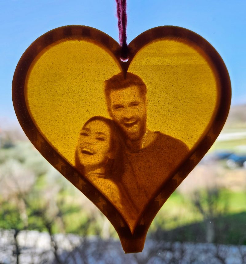 Litofania a forma di cuore personalizzata stampata in 3D - Regalo fotografico personalizzato per l'anniversario