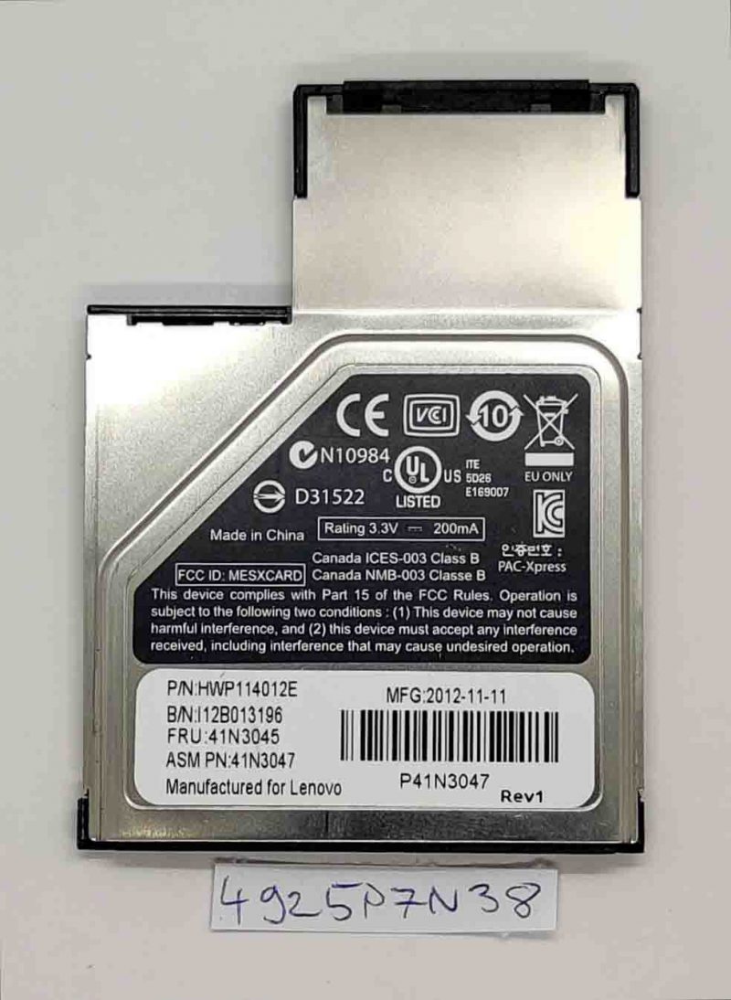 41N3045 41N3047 Lettore di smart card per laptop Thinkpad X220 X230 X220T Express - immagine 2