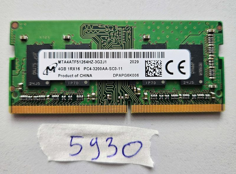 RAM per laptop da 4 GB PC4-3200AA 1Rx16 DDR4 SODIMM 3200 MHz | Ricambio originale per laptop