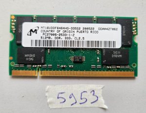 Memoria per laptop SO-DIMM CL2.5 da 512 MB DDR RAM PC2700S 333 MHz – Testata e funzionante