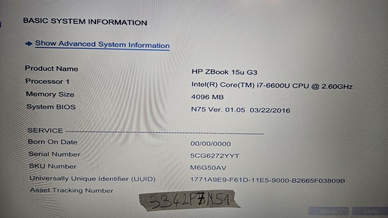Scheda madre HP ZBook 15u G3 839235-001 918335-001 DSC i7-6500U - Ricambio originale - immagine 3