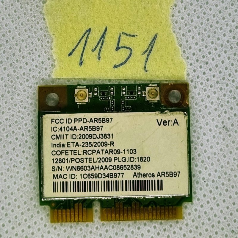Scheda Wi-Fi Acer Aspire 7750 Atheros AR5B97 WN6603AH