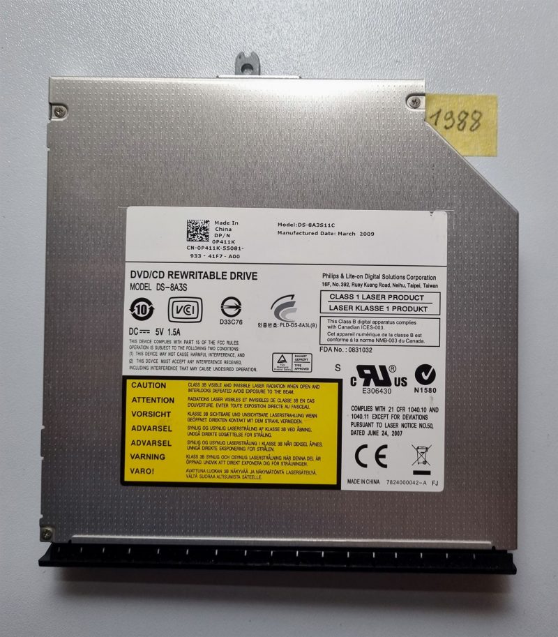 Lettore masterizzatore DVD/RW SATA DS-8A3S Acer eMachines E525-901G16Mi da 12,7 mm - Ricambio originale