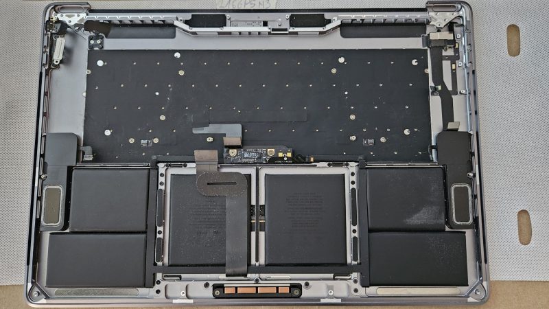 Apple MacBook Pro 13.3 A1708 fine 2016 2017 Cover poggiapolsi Tastiera grigia incl. batterie originali, altoparlanti, touchpad, jack audio - immagine 2
